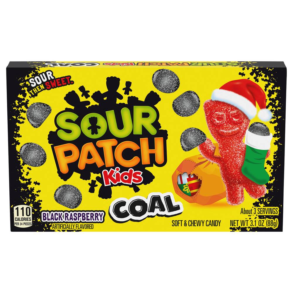 Sour Patch Kids Coal Black Raspberry Soft & Chewy Candy (3.1 oz)