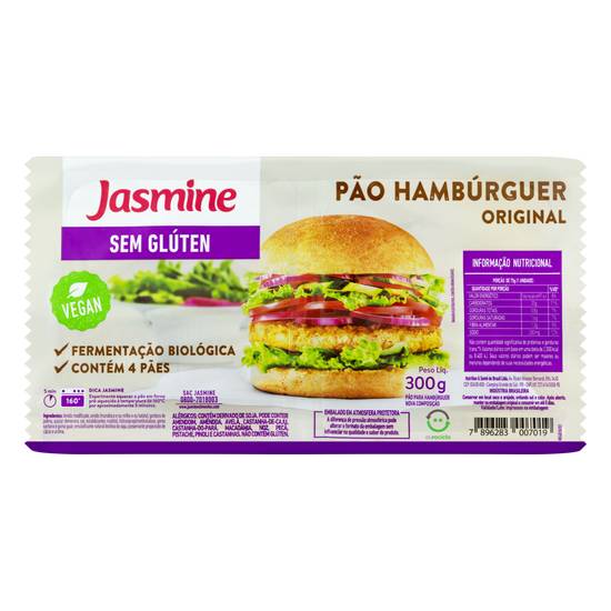 Jasmine pão de hambúrguer sem glúten (300g)