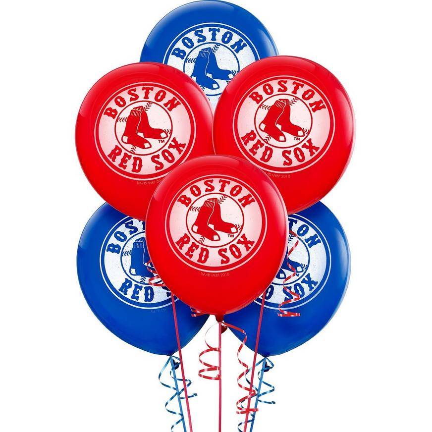 Party City Uninflated Boston Red Sox Balloons, Multi (6 ct)