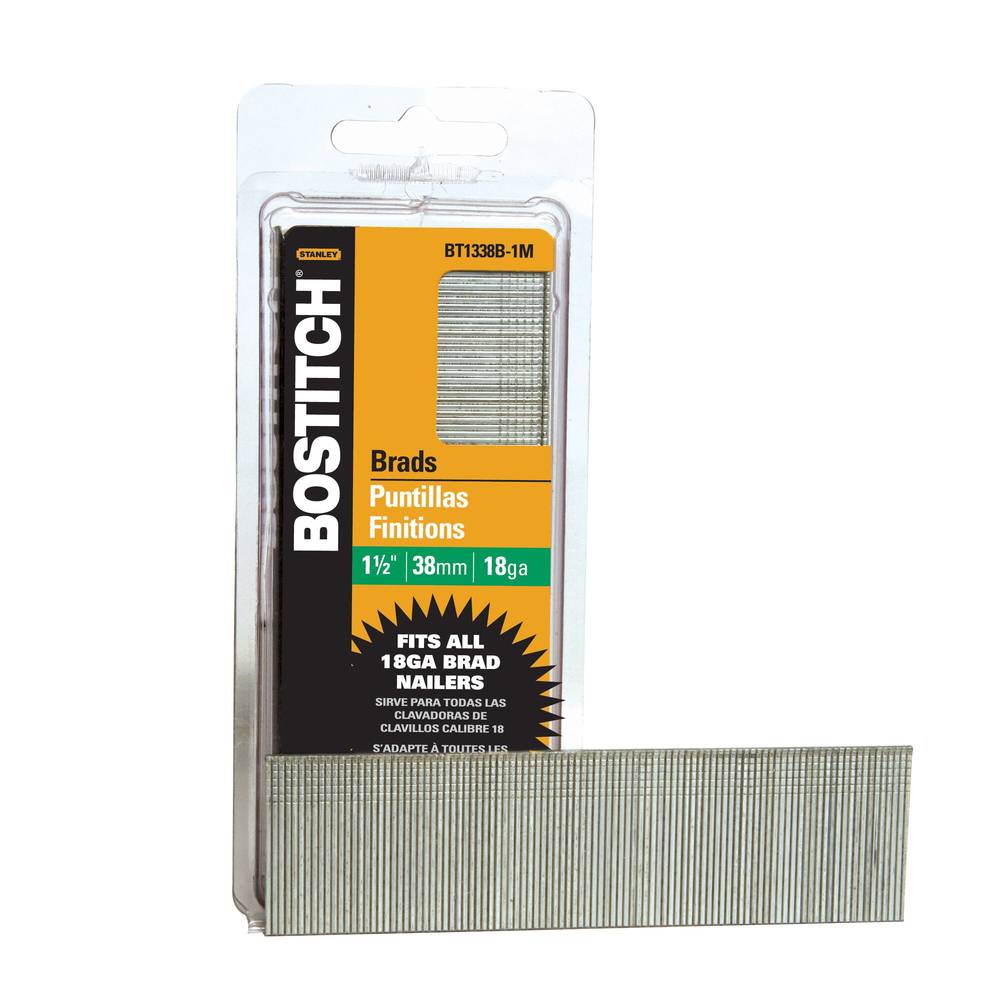 Bostitch 1-1/2-in 18-Gauge Straight Coated Collated Finish Nails (1000-Per Box) | BT1338B-1M