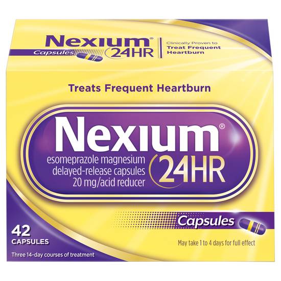 Nexium 24 Hr Delayed Release 20 mg Esomeprazole Antacid (42 ct)