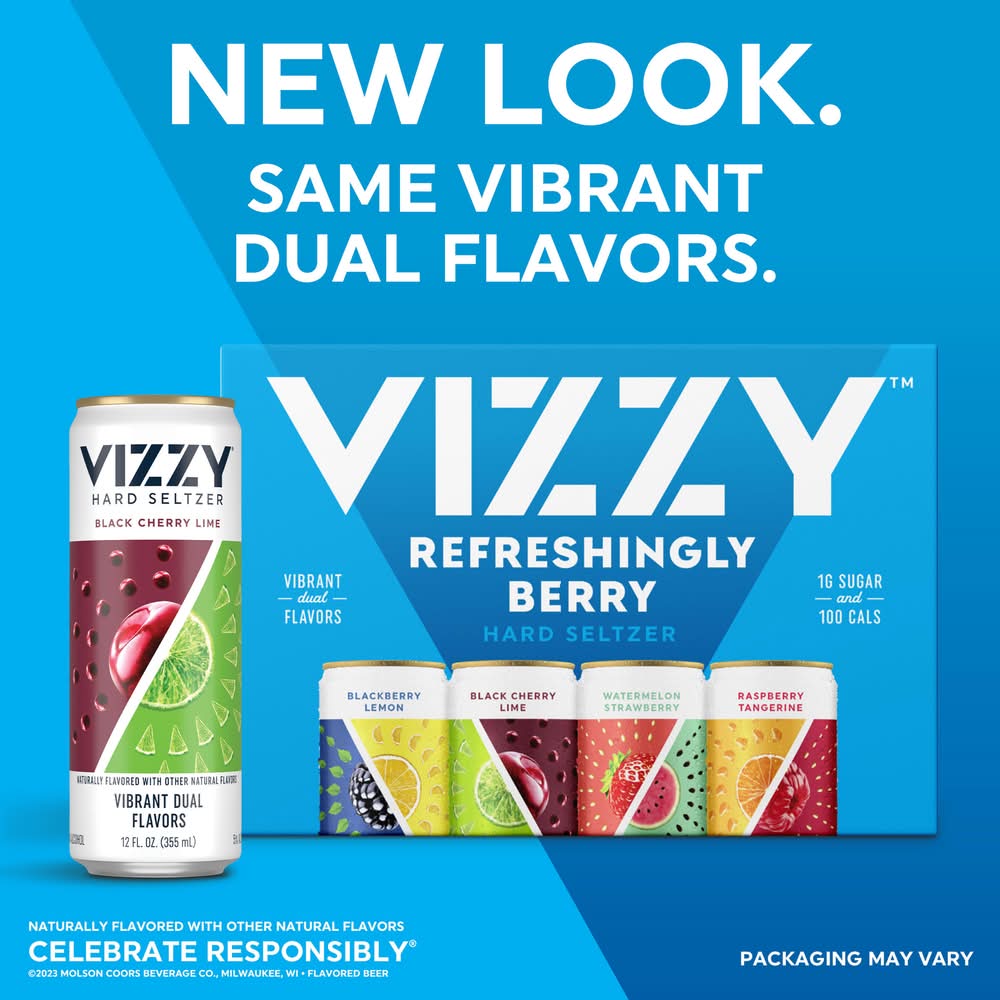 Vizzy Hard Seltzer With Antioxidant Vitamin C pack, Assorted (12 x