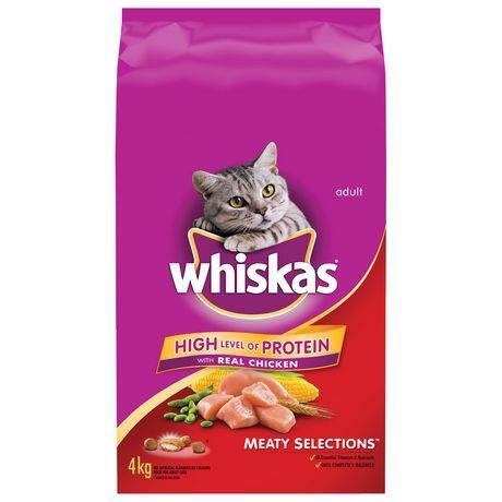 Whiskas Meaty Selections With Real Chicken Dry Cat Food (4kg)