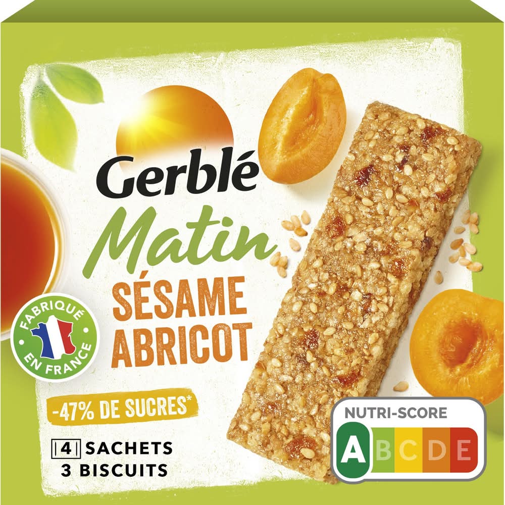 Gerblé - Barre de petit déjeuner, sésame abricot (12)