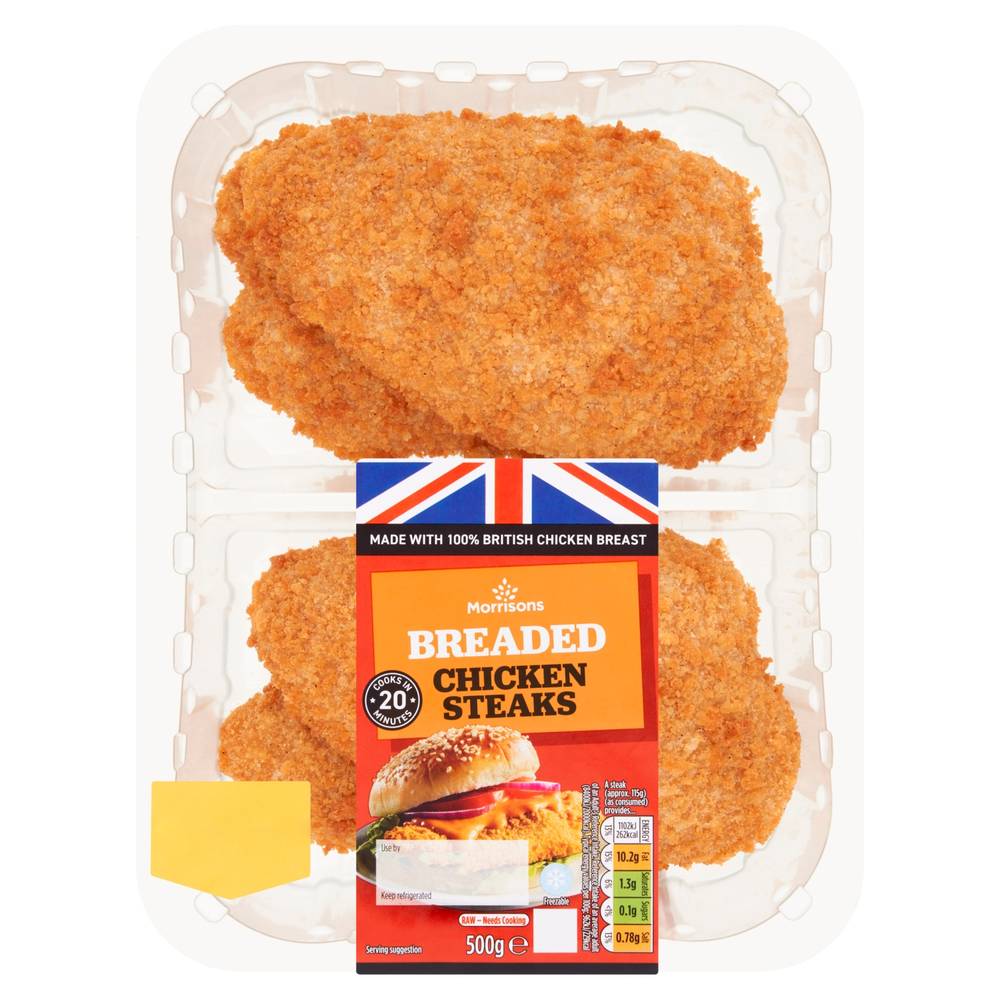 Morrisons 4 Breaded Chicken Steaks (500g)