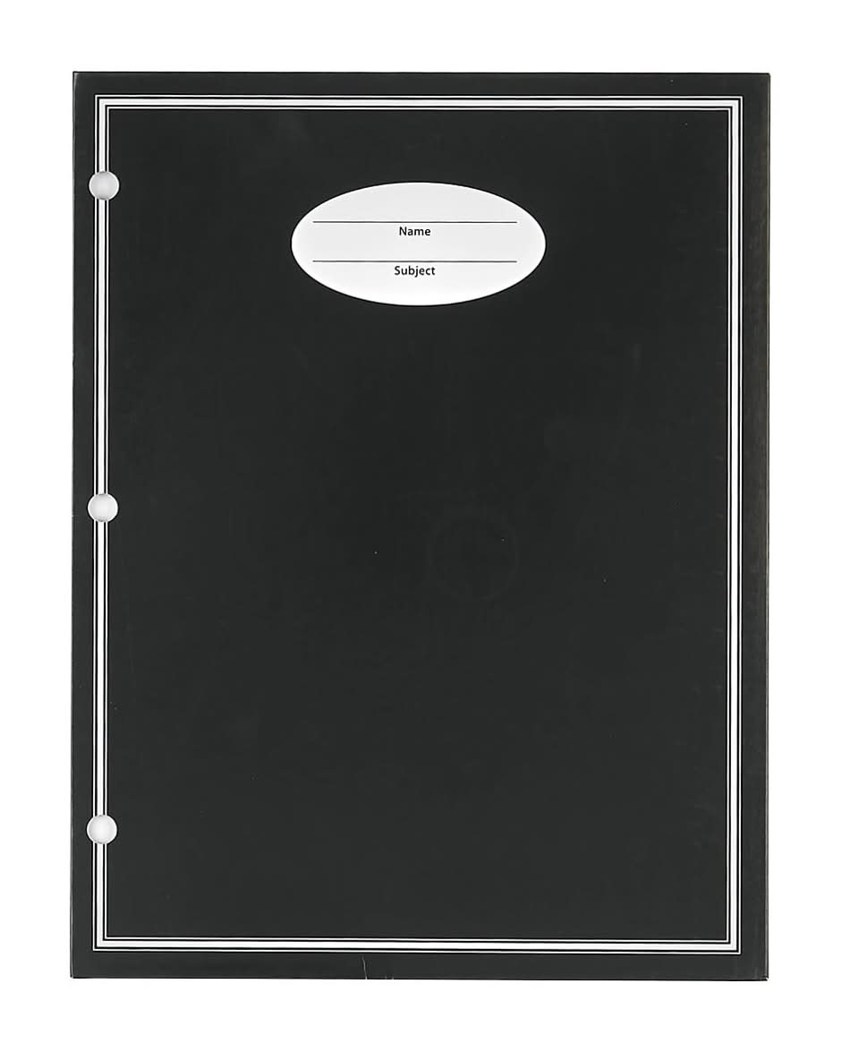 OfficeHub 2 Pocket Laminated Portfolio Folder, Black