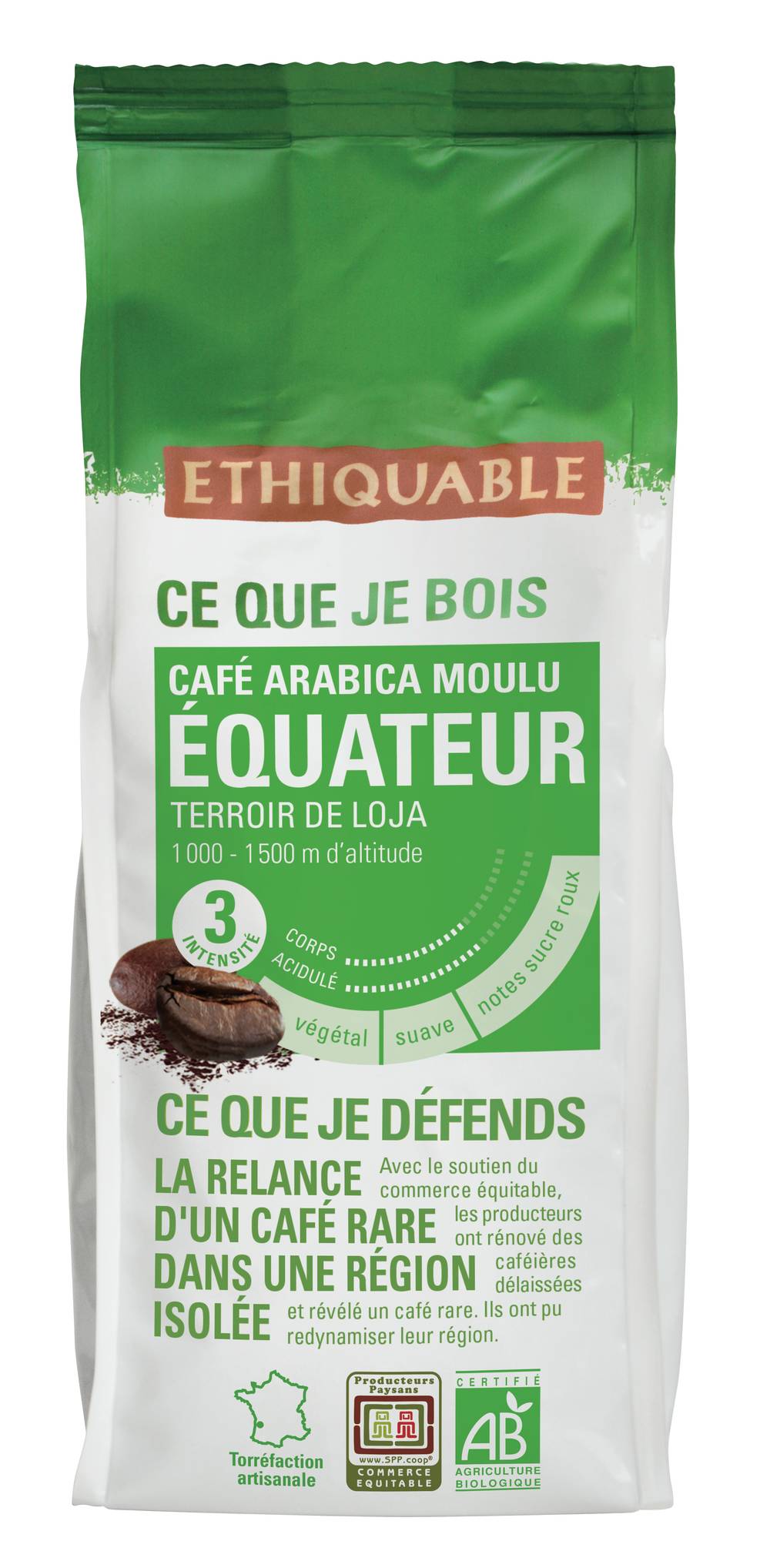 Ethiquable - Café arabica moulu équateur bio (250 g)