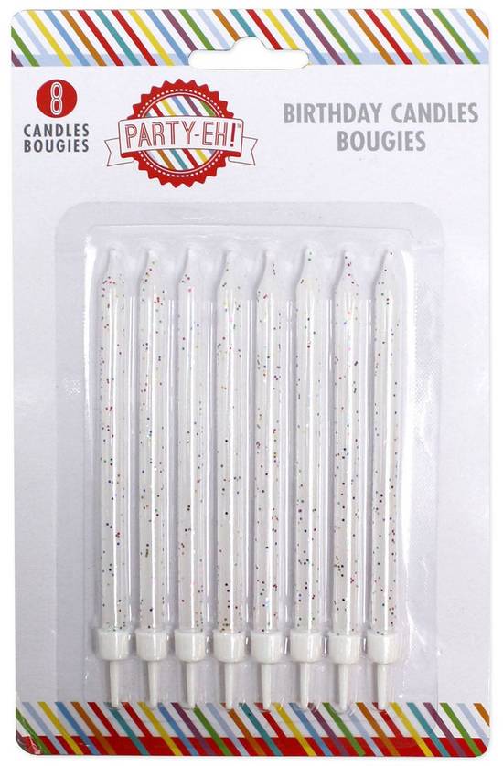 Party-Eh! Glitter Birthday Candles (8 units)