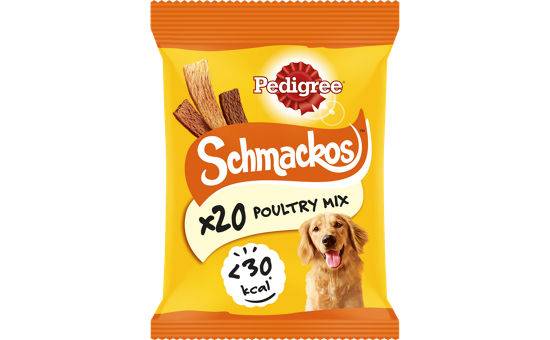 Pedigree Schmackos Strips Adult Dog Treats Poultry Mix 20pk