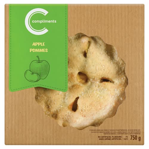 Compliments 8-Inch Frozen Apple Pommes Pie (750 g)