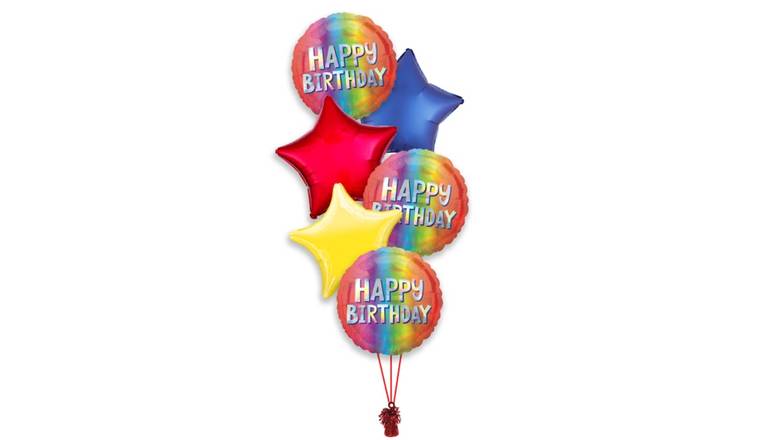 Happy Birthday Balloon Bouquet - 6ct Primary Color