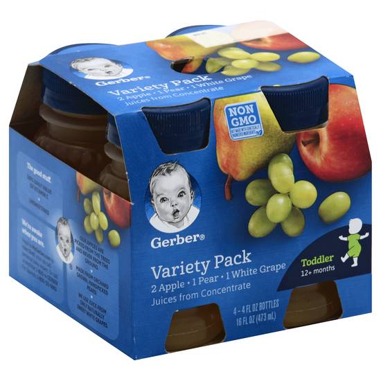 Gerber 100% Juice Variety pack (4 x 4 fl oz)