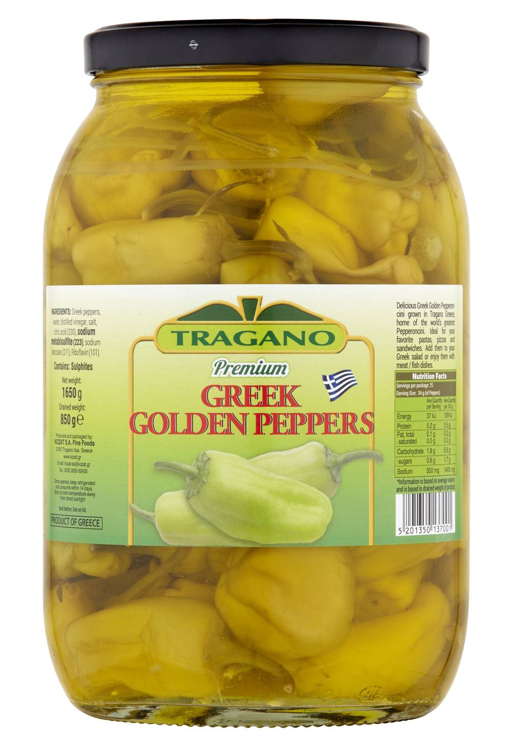 TRAGANO Premium Greek Golden Peppers (1.6kg)