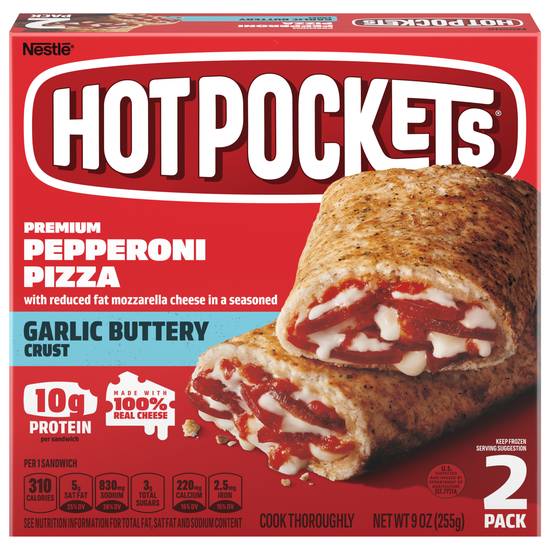 Hot Pockets Pepperoni Pizza in a Garlic Buttery Crust Sandwiches (2 ct )