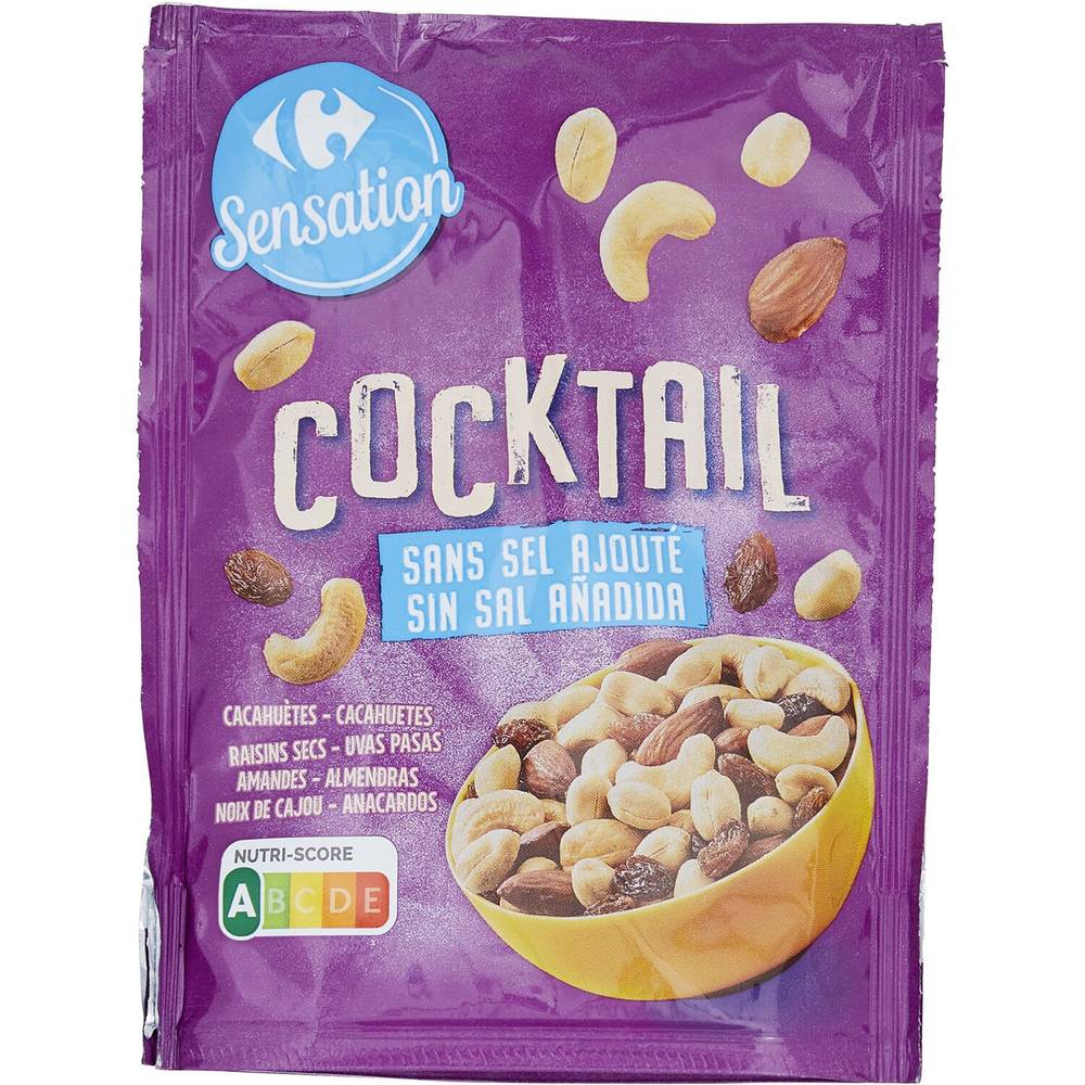 Carrefour Sensation - Fruits secs cocktail sans sel ajouté (120g)