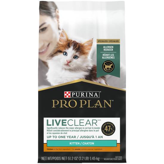 Purina Pro Plan Liveclear Dry Cat Food For Kittens (chicken & rice)
