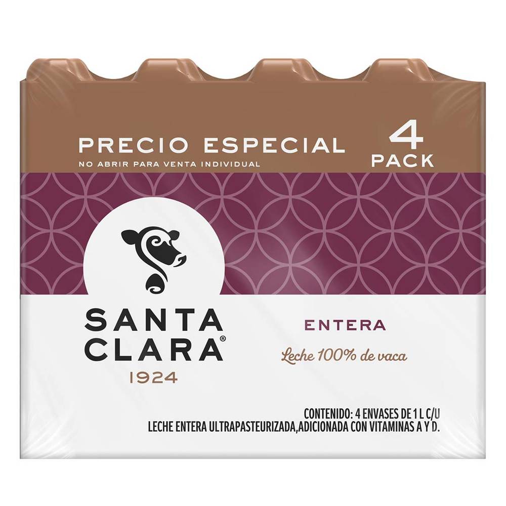 Santa Clara · Leche entera (4 x 1 L)