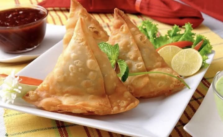 Home Made Meat Samosas with cheese