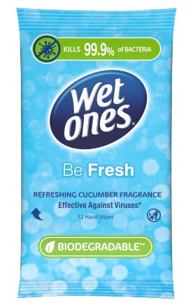 Wet Ones Cucumber, Be Fresh Refreshing Hand Wipes (12 pack)