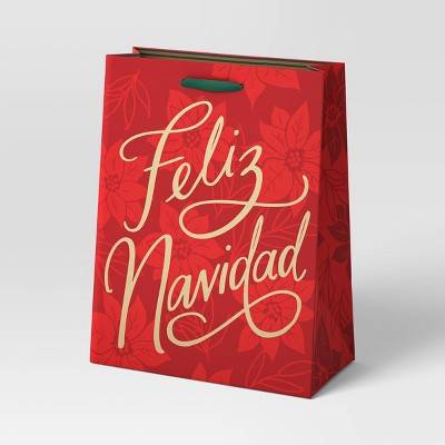 'Feliz Navidad' Large Cub Christmas Gift Bag Red - Wondershop™