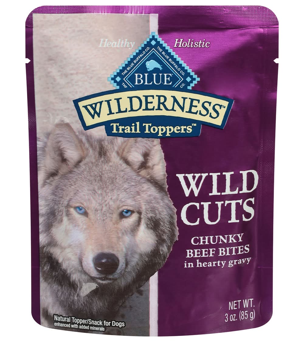 Blue Buffalo Wilderness Chunky Beef Bites in Hearty Gravy Trail Topper Wet Dog Food (3 oz)