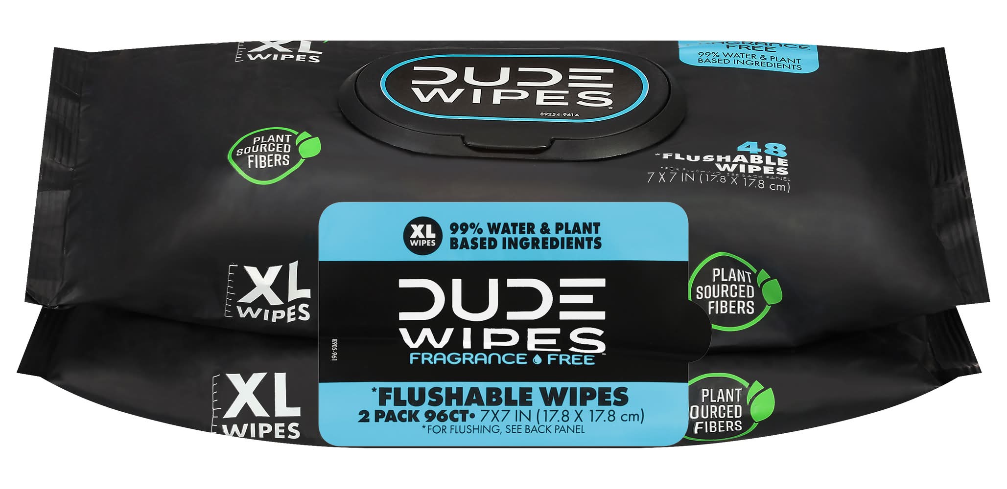 DUDE Wipes Extra Large Fragrance Free Flushable Wipes (2 x 48 ct)