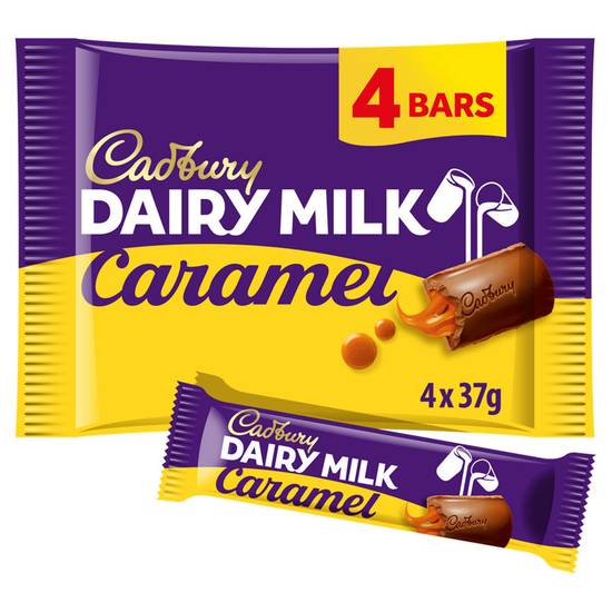 Cadbury Dairy Milk Caramel Chocolate Bar 4 Pack 148g