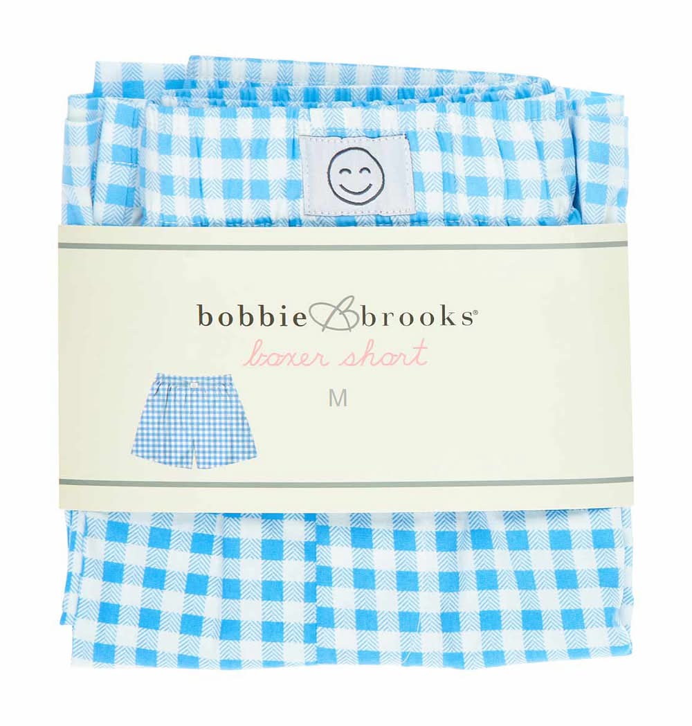 Bobbie Brooks Boxer Short Blue Gingham Medium