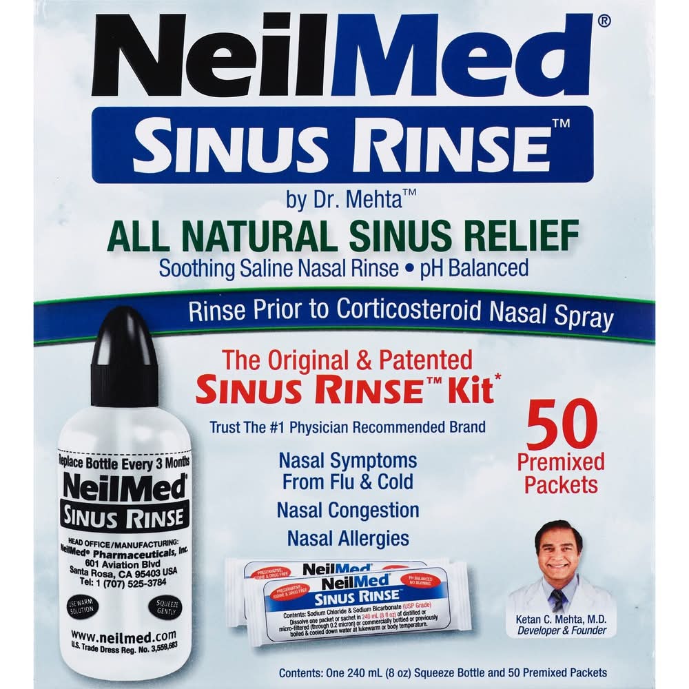 NeilMed Sinus Rinse Relief Kit (8 oz, 50 ct)
