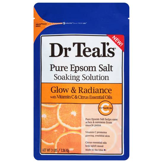 Dr Teal's Glow & Radiance Pure Epsom Salt Soaking Solution (3 lbs)