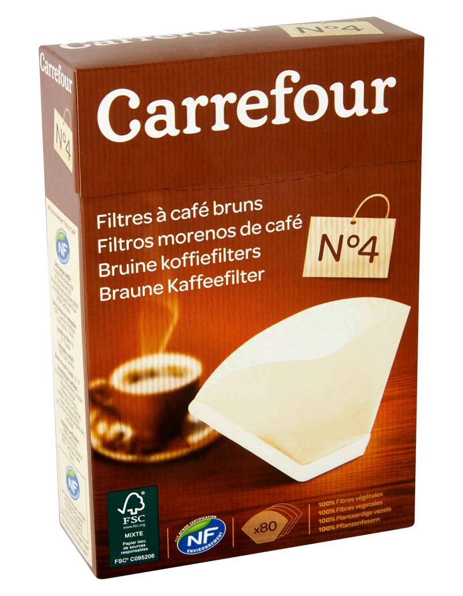 Carrefour Bruine Koffiefilters N°4 80 Stuks