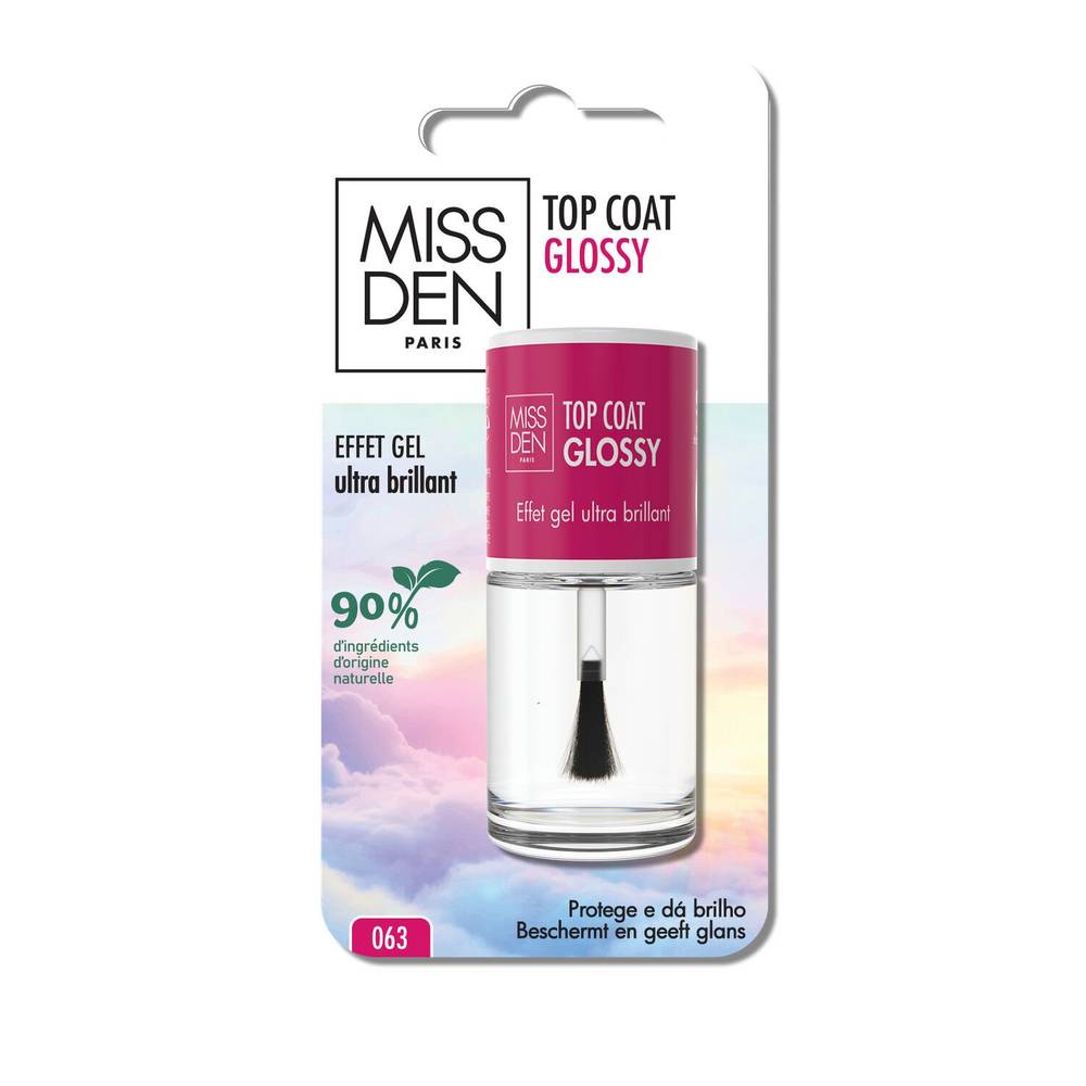 Vernis à Ongles Top Coat Glossy Naturel MISS DEN - le vernis à ongles