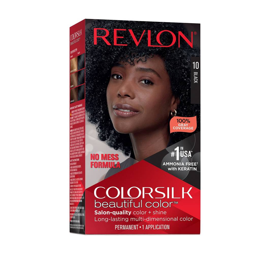 Revlon Colorsilk Beautiful Color Permanent Hair Color, 010 Black