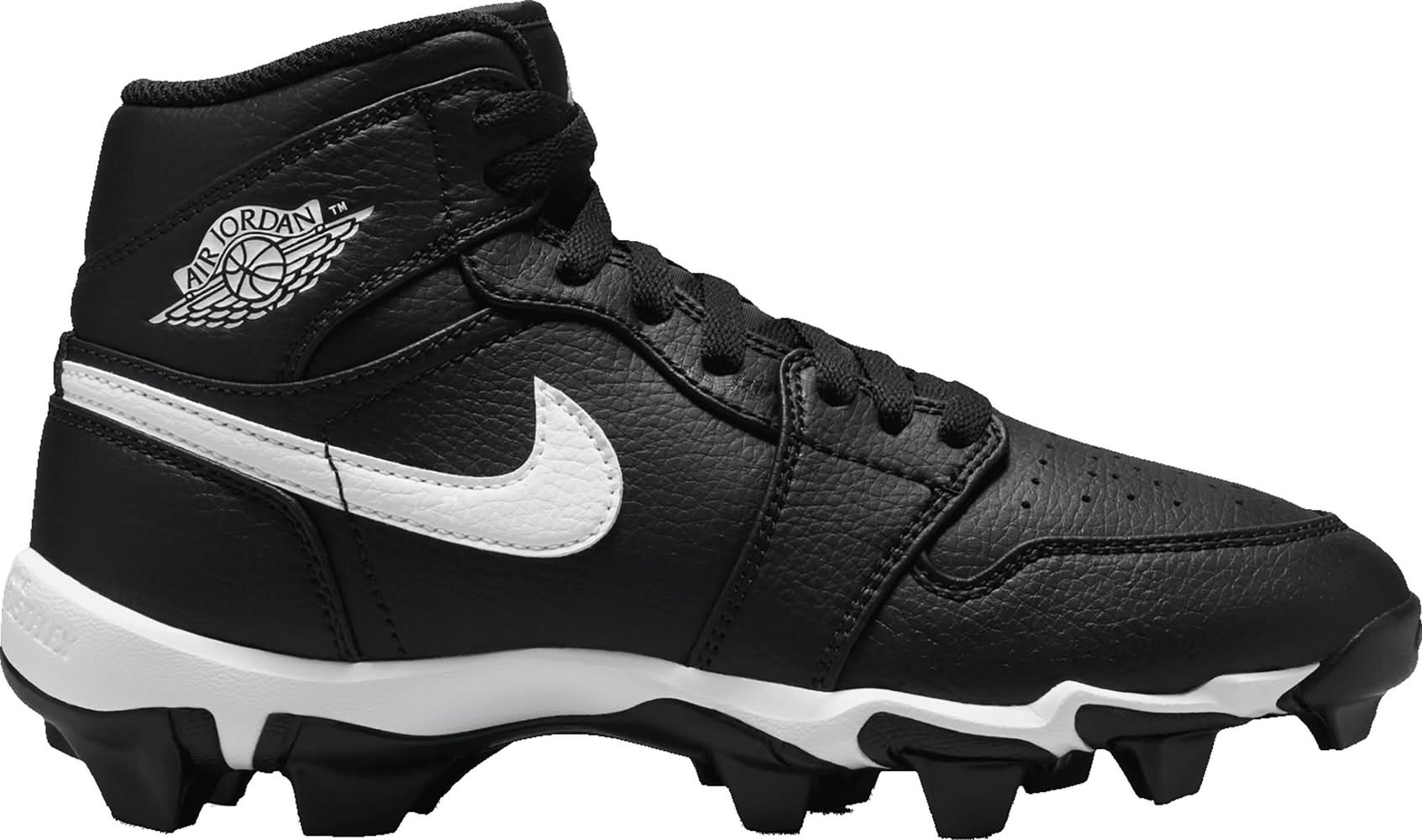 Jordan 1 Kids' Mid Multisport Cleats (White/Black, 2.0)
