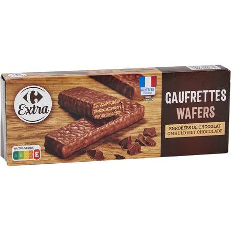 FID - Biscuits gaufrettes enrobées chocolat CARREFOUR EXTRA - le paquet de 150g