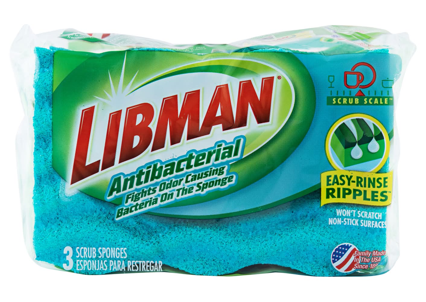 Libman Antibacterial Scrub Sponges (3 ct)