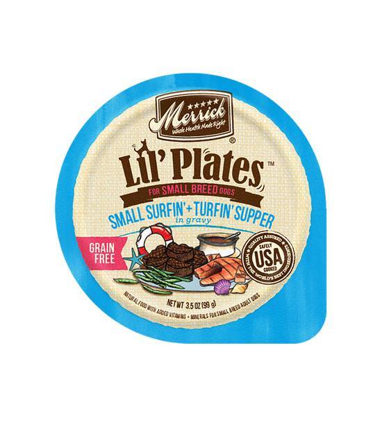 Merrick Lil' Plates Grain Free Surfin & Turfin Supper in Gravy Dog Food Tray (3.5 oz)