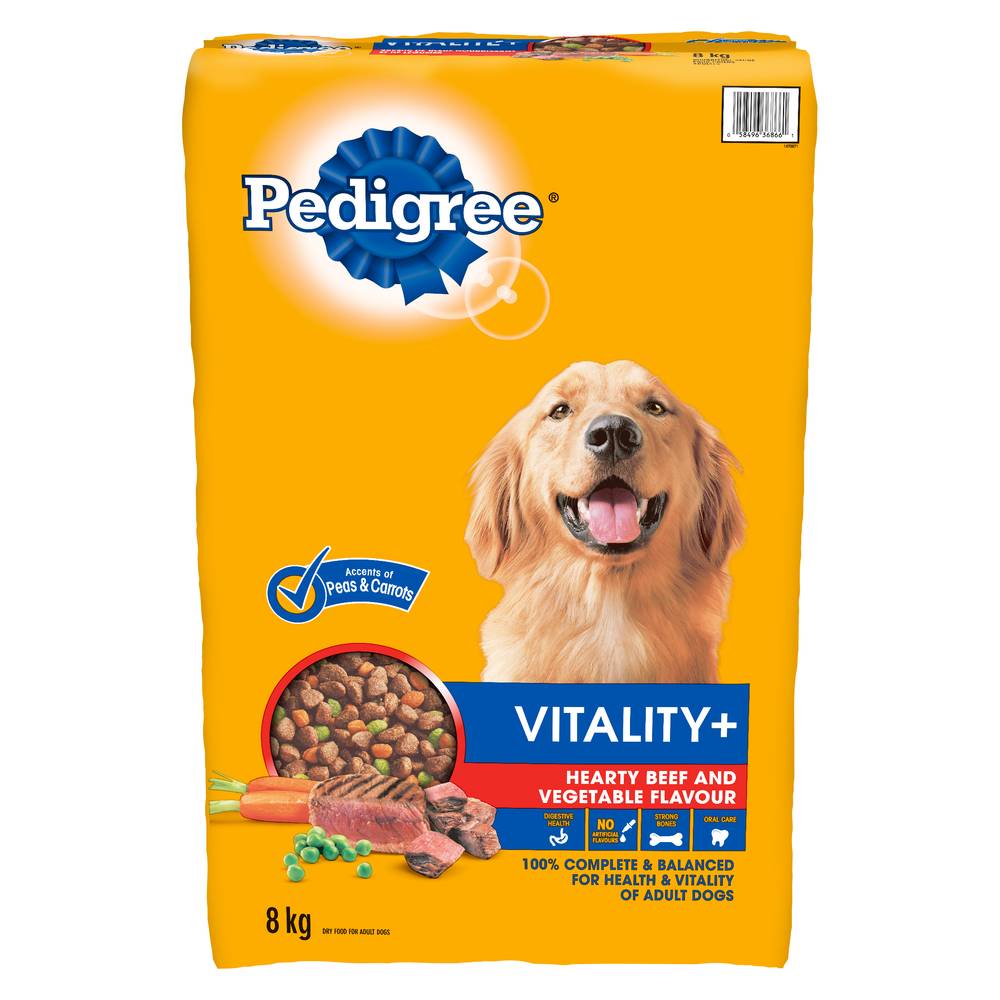 Pedigree Vitality+ Hearty Beef & Vegetable Dry Dog Food