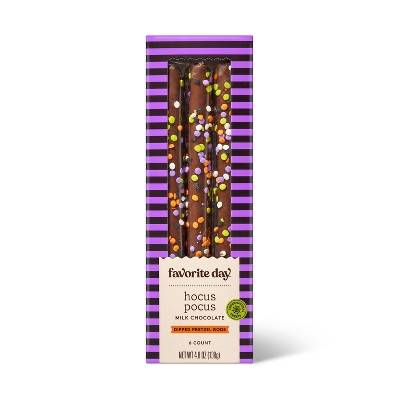 Favorite Day Halloween Hocus Pocus Milk Chocolate Dipped Pretzel Rods (4.8 oz, 6 ct)