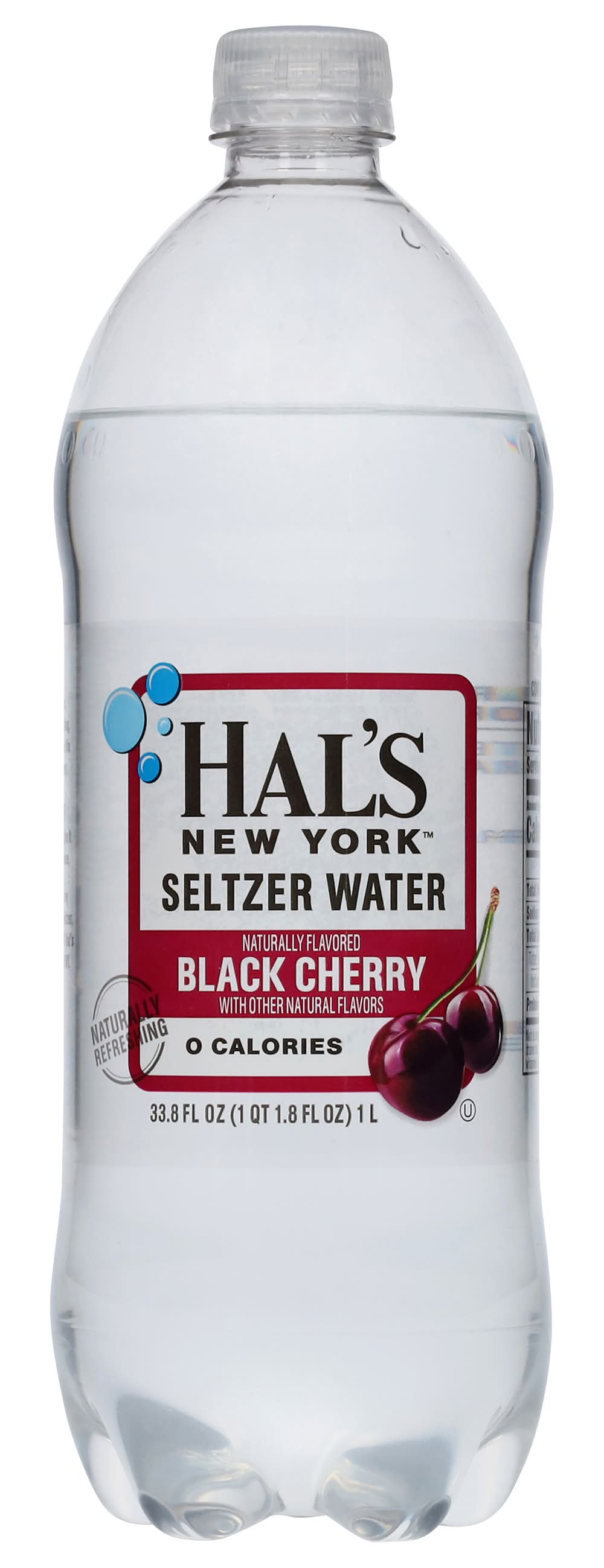Hal's New York Seltzer Water, Blue Cherry (33.8 fl oz)