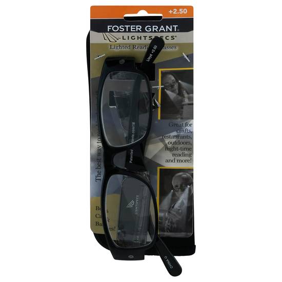 Foster Grant Lightspecs +2.50 Lighted Reading Glasses