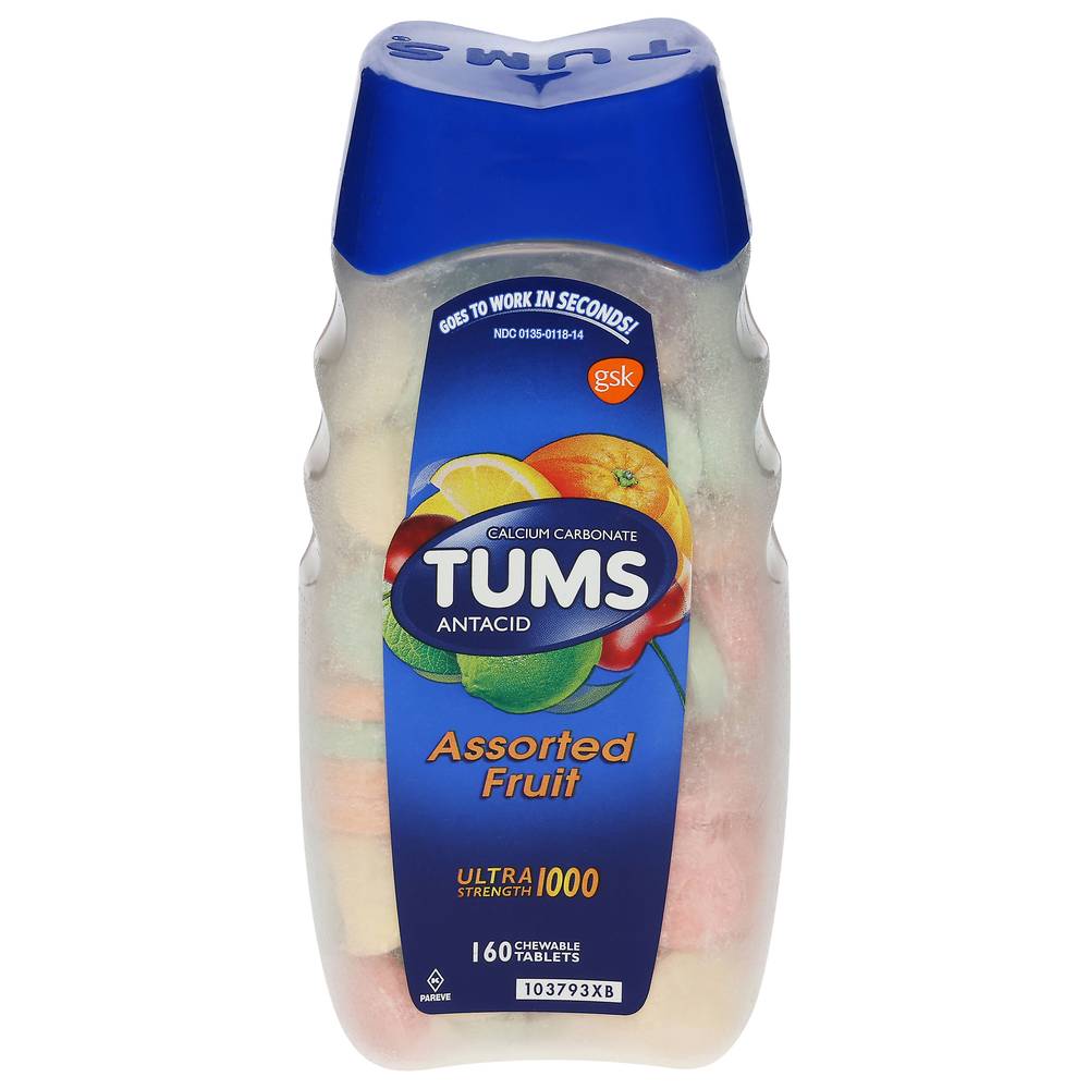 Tums Ultra Strength Antacid Tablets, Assorted Fruit (1.1 lbs)