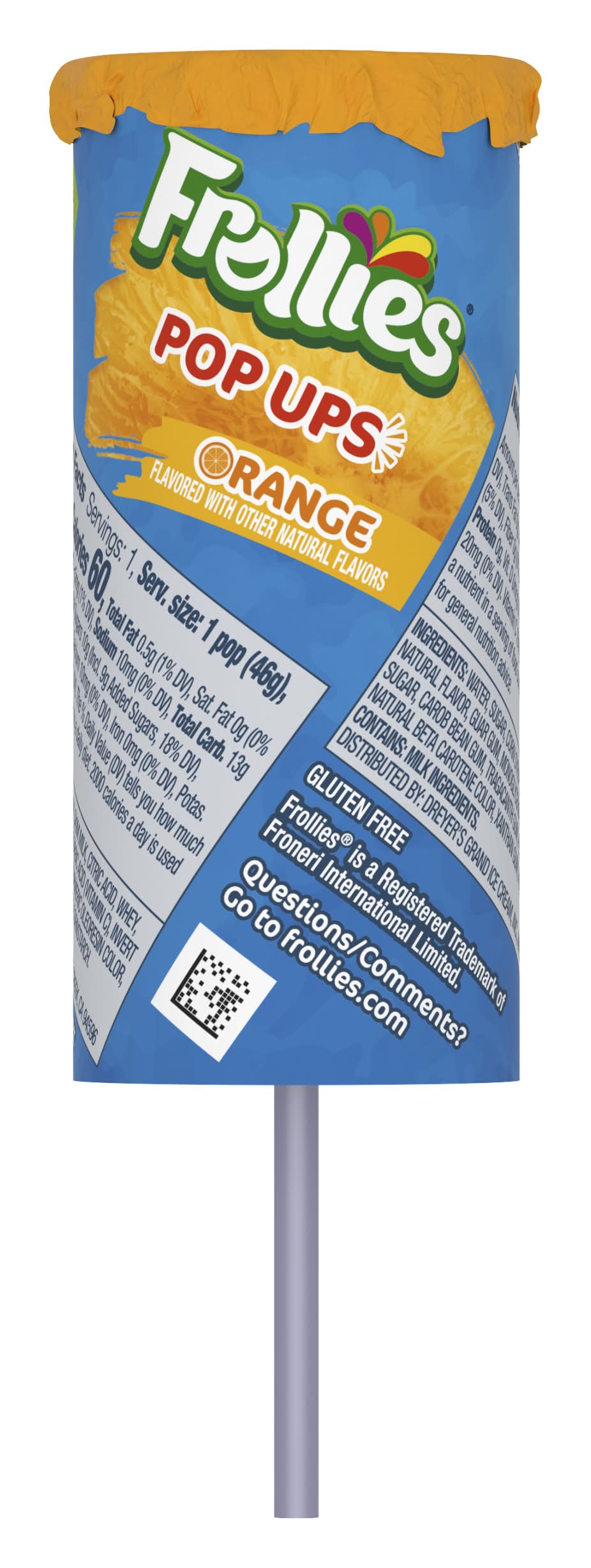 Frollies Ice Pop Ups, Orange (2.75 fl oz)