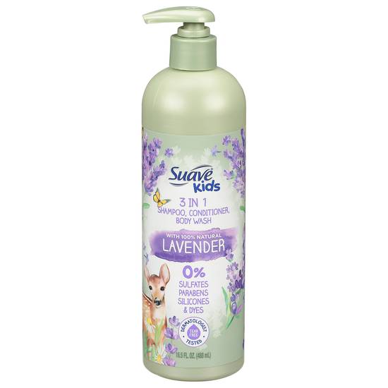 Suave Kids 3 in 1 Lavender Shampoo Conditioner Body Wash