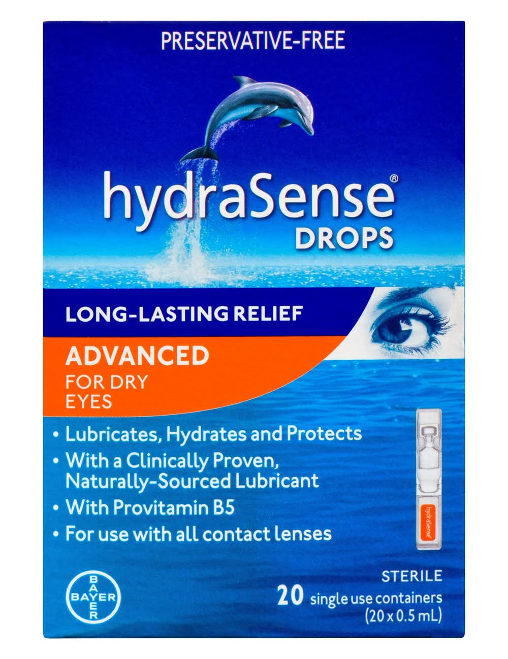 Hydrasense Advanced Dry Eye Drops (10 ml, 20 ct)
