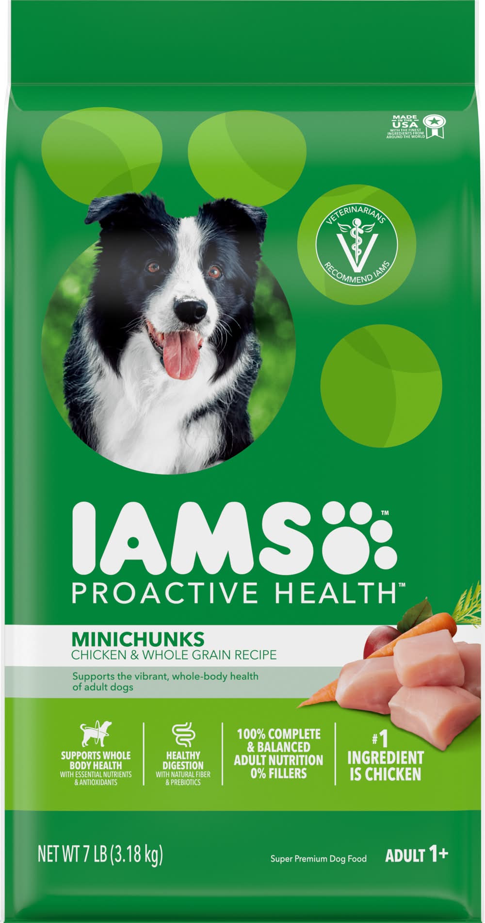 Iams Proactive Health Minichunks Dry Dog Food, Chicken & Whole Grain, Adult 1+ (7 lbs)