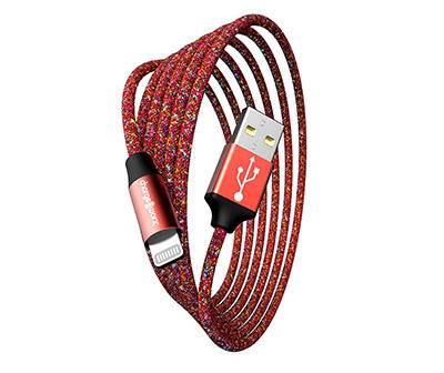 Red Braided 10' Lightning Cable