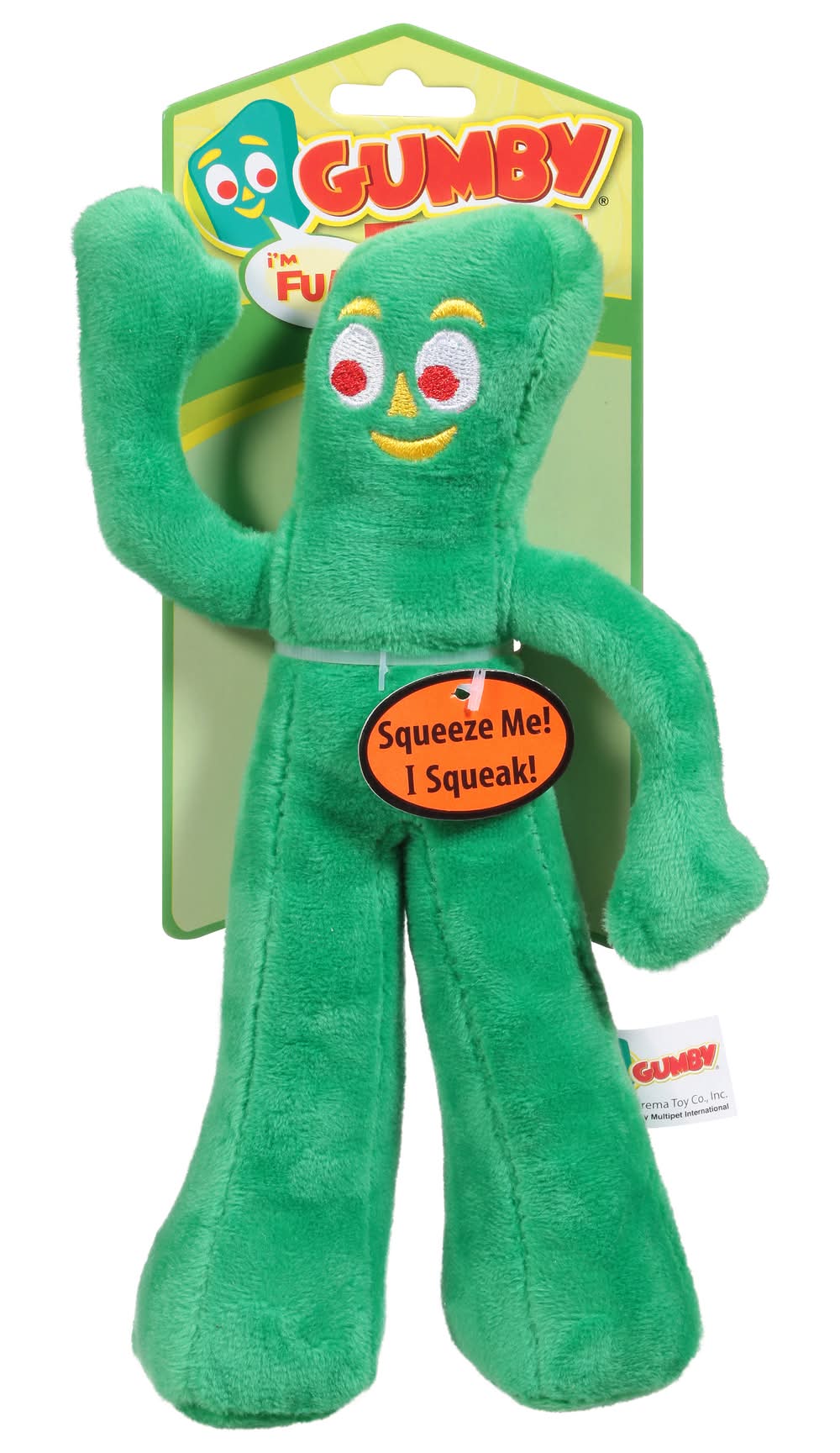 Multipet Gumby Plush Dog Toy, Green (1 lbs)