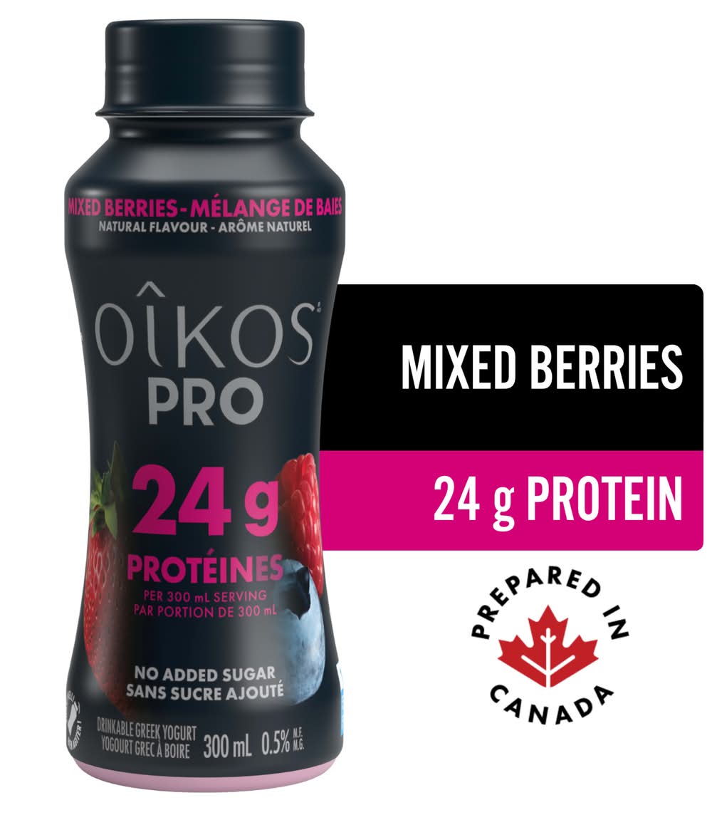 Oikos Pro High Protein Drinkable Greek Yogurt, Mixed Berries (300 ml)