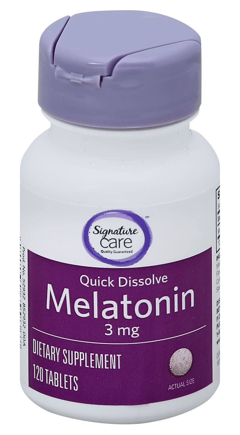 Signature Care Quick Dissolve Melatonin 3mg Sleep Aid (4.3 oz)